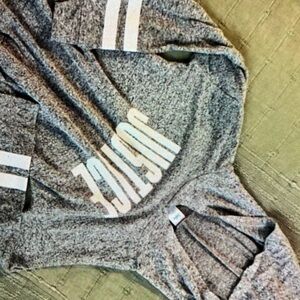 Justice Heather Gray Hoodie with White Accents